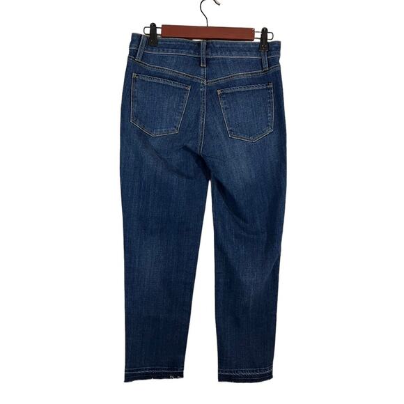 Talbots Flawless Five Pocket Raw Hem Med Wash Blue Denim Stretch Jean Size 2 - Picture 2 of 5